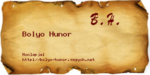 Bolyo Hunor névjegykártya